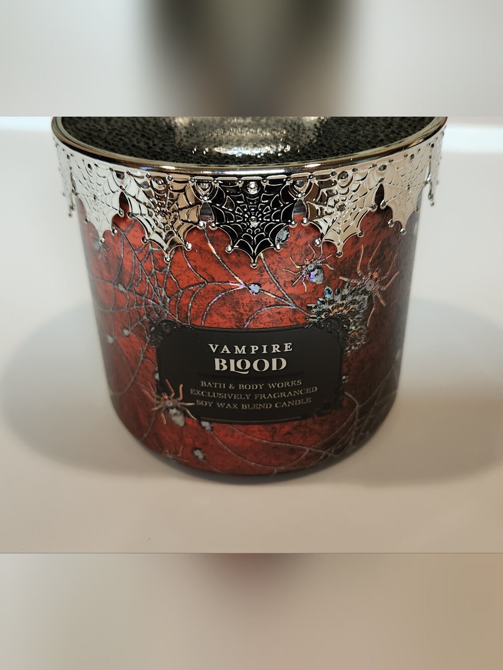 Bath & Body Works Vampire Blood Candle With Decorative Silver Skull Lid - NEW